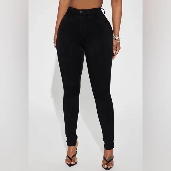 Brand New with Tag Black Fashion Nova Eva Super Soft Curvy Skinny Jeans - Picture 1 of 4